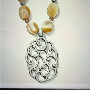 🧡🆕 Brighton Barbados Nuvola Shell Silver Pendant Necklace NWT